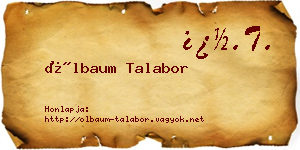 Ölbaum Talabor névjegykártya